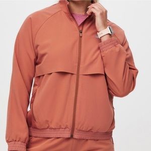 Figs Sydney Scrub Jacket, Large, Terracotta